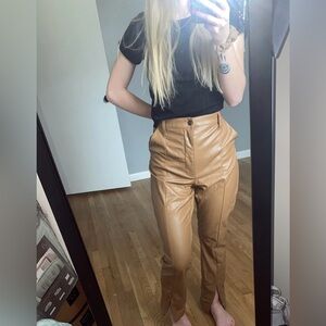 Abercrombie & Fitch Camel High-Rise Trousers